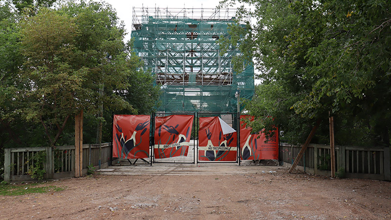 The Forks Historic Rail Bridge - Closed with barricade